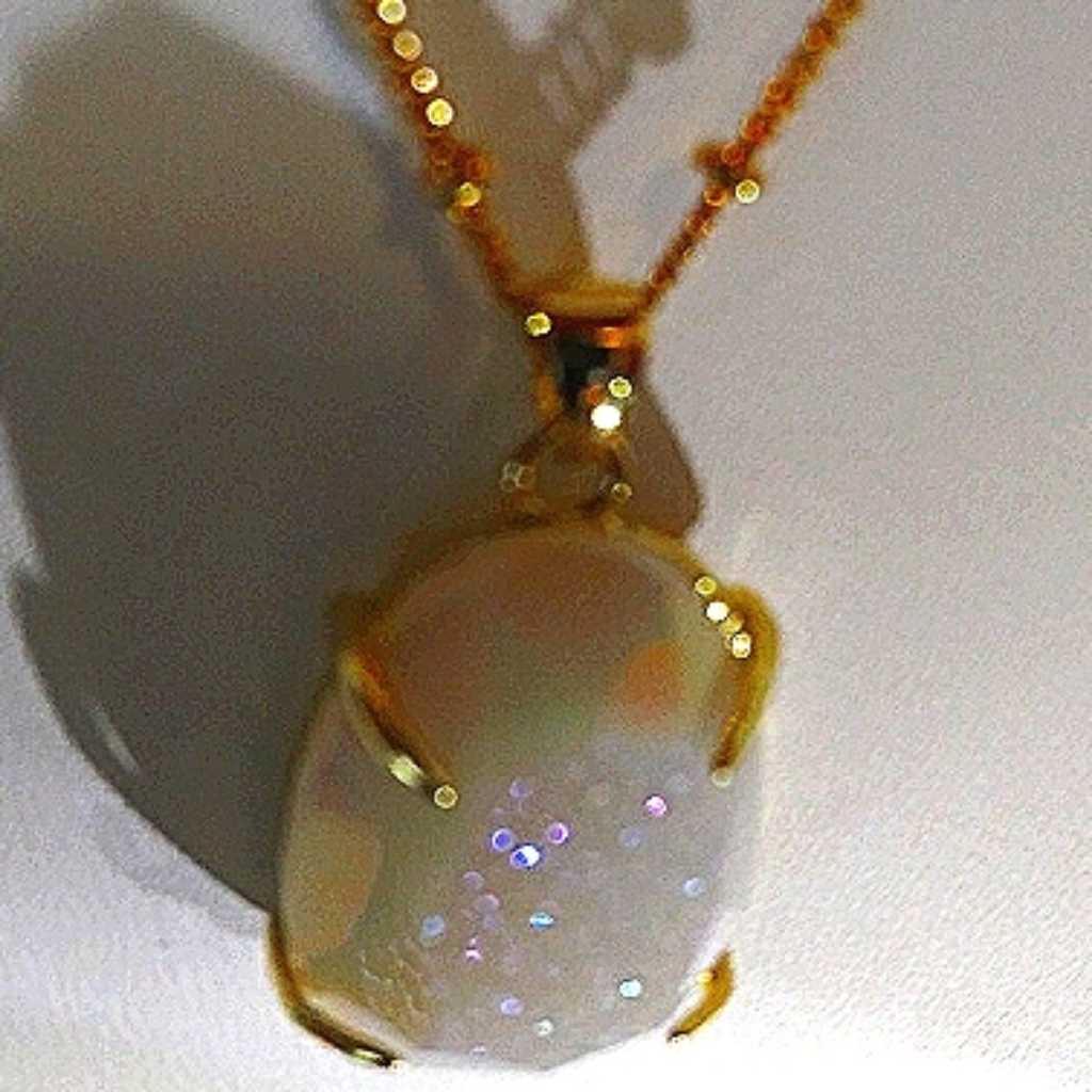 Sparkling Geode White Druzy Pendant Nwot